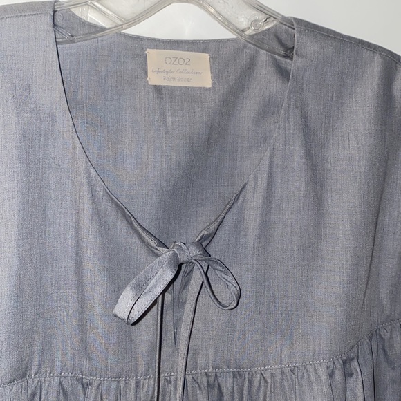 OZ02?Diana Vapsve designer size medium large dress color gray ruffles - Picture 3 of 8